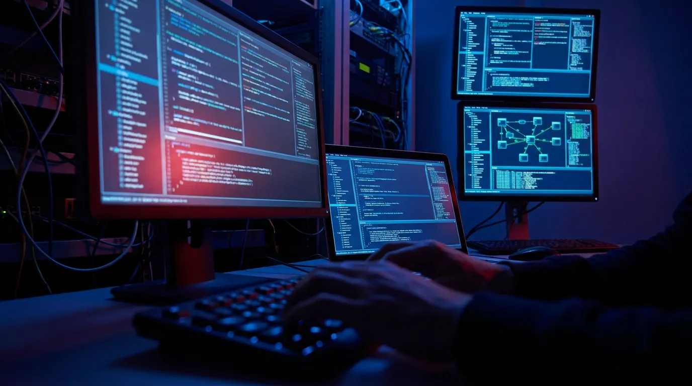 プロセス図: 人間が目標設定→AIエージェントが偵察・脆弱性発見・攻撃コード作成・認証情報窃取を自律実行する分業構造