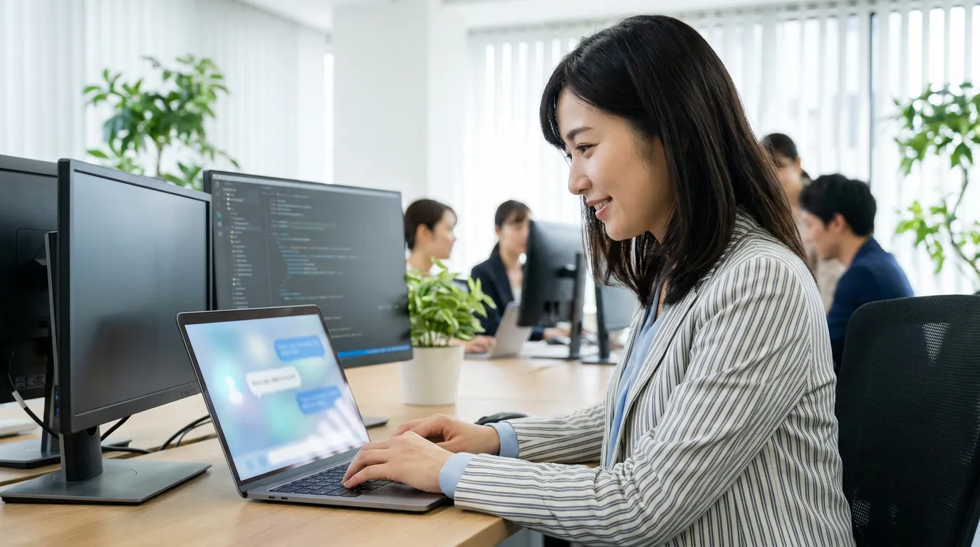 フロー図: 従業員がクラウド型生成AIにソースコードや顧客情報を入力し、外部サーバーへ送信されるリスク経路を矢印で図解