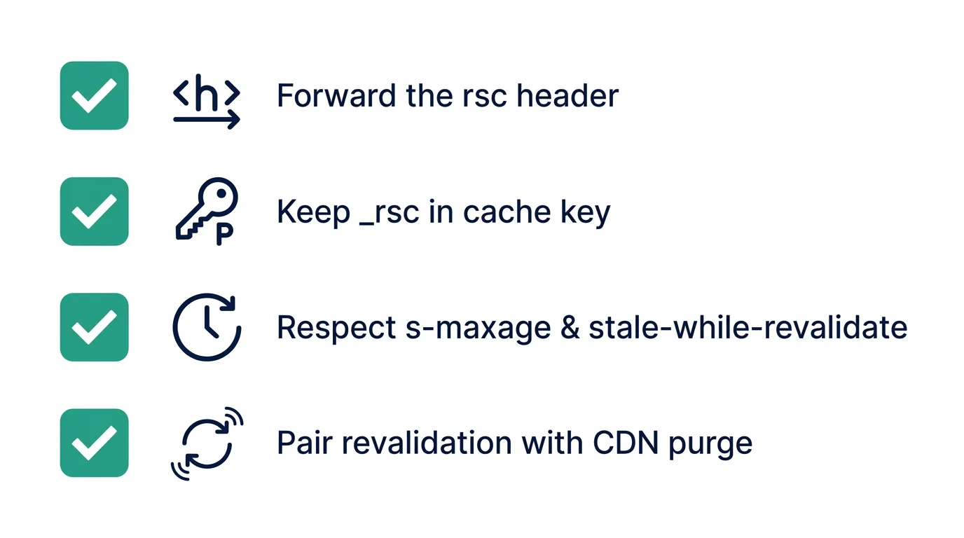 Checklist for configuring a CDN in front of self-hosted Next.js